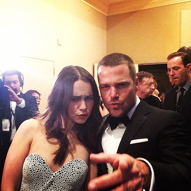 Chris O'Donnell and Emilia Clarke joked around backstage.
Source: Instagram user goldenglobes
Chris O'Donnell and Emilia Clarke joked around backstage.
Source: Instagram user goldenglobes