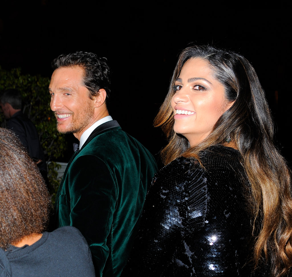 Matthew McConaughey and Camila Alves were all smiles on their way into NBC's post-Globes event.
Matthew McConaughey and Camila Alves were all smiles on their way into NBC's post-Globes event.