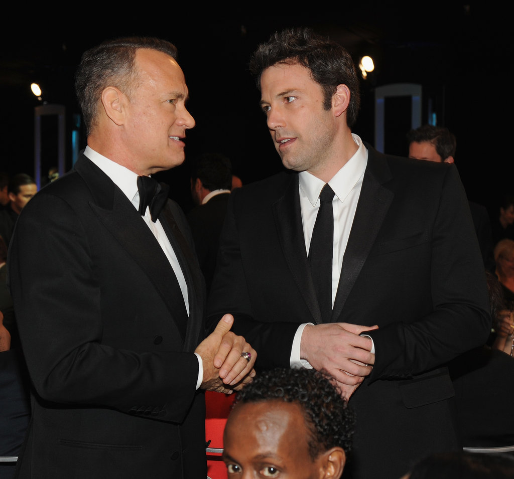Ben Affleck chatted with Tom Hanks.
