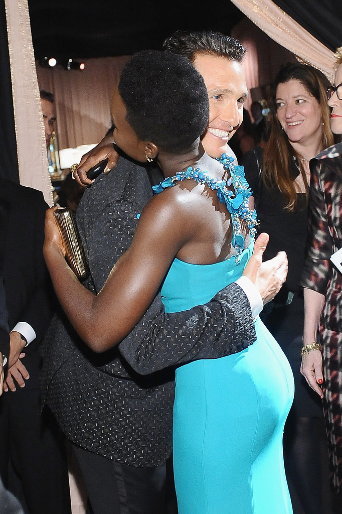 Matthew McConaughey gave Lupita Nyong'o a huge hug at the SAGs.
Matthew McConaughey gave Lupita Nyong'o a huge hug at the SAGs.