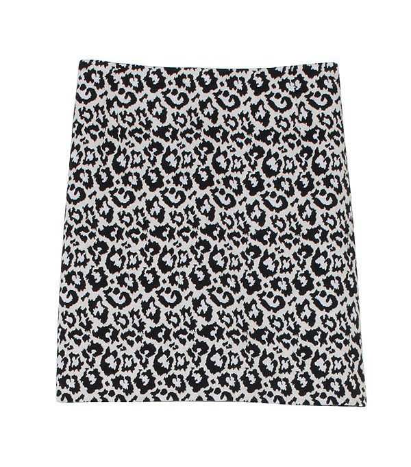 Tibi Black and White Leopard Print Skirt Tibi Black and White Leopard Print Skirt