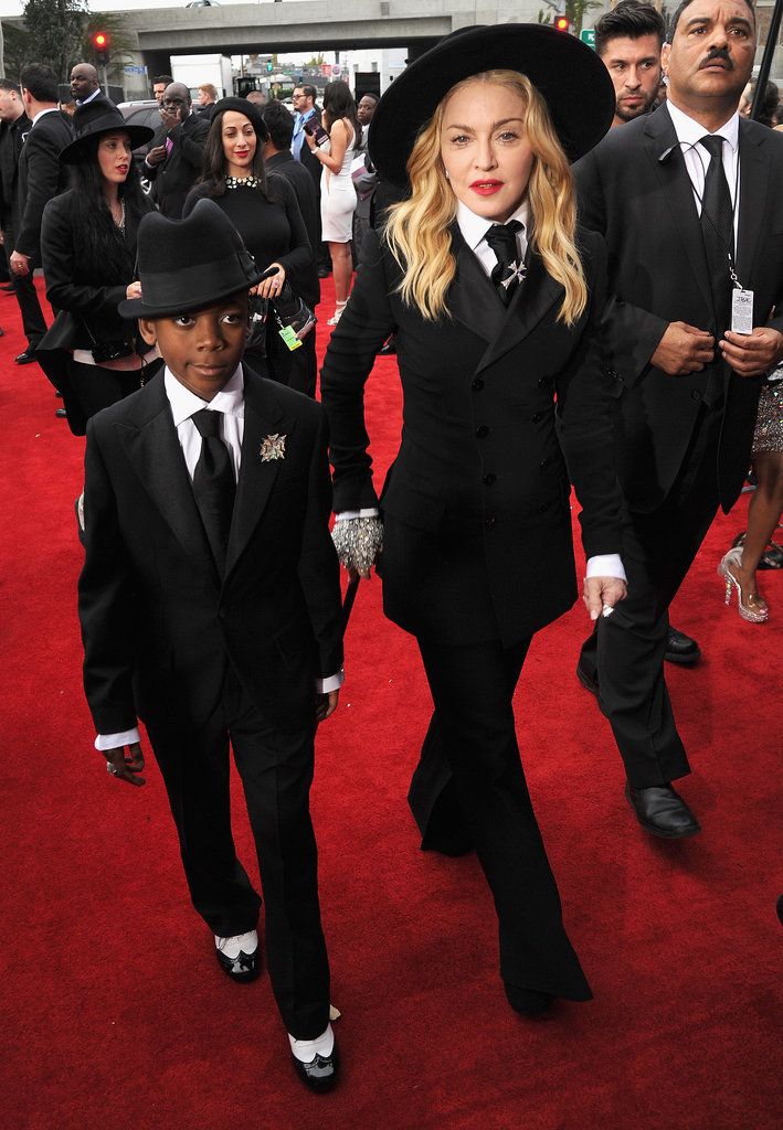Madonna and her son, David, at the 2014 Grammy Awards.
