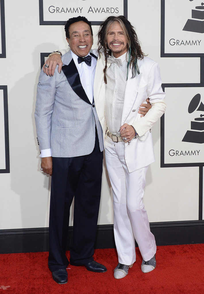 Steven Tyler and Smokey Robinson at the 2014 Grammy Awards.
