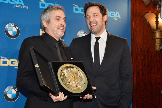 Ben Affleck posed for pictures with Alfonso Cuarón in the press room. Ben Affleck posed for pictures with Alfonso Cuarón in the press room.