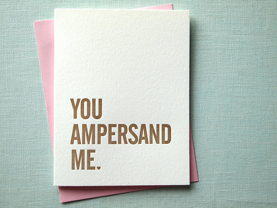 This ampersand card ($5) is so simple, so punny, so sweet.
This ampersand card ($5) is so simple, so punny, so sweet.