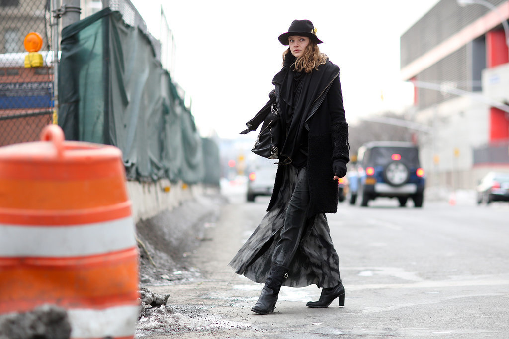 This model took a page out of the downtown girl's playbook.
This model took a page out of the downtown girl's playbook.