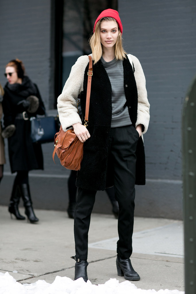 The lesson learned from this look? Easy does it. 
