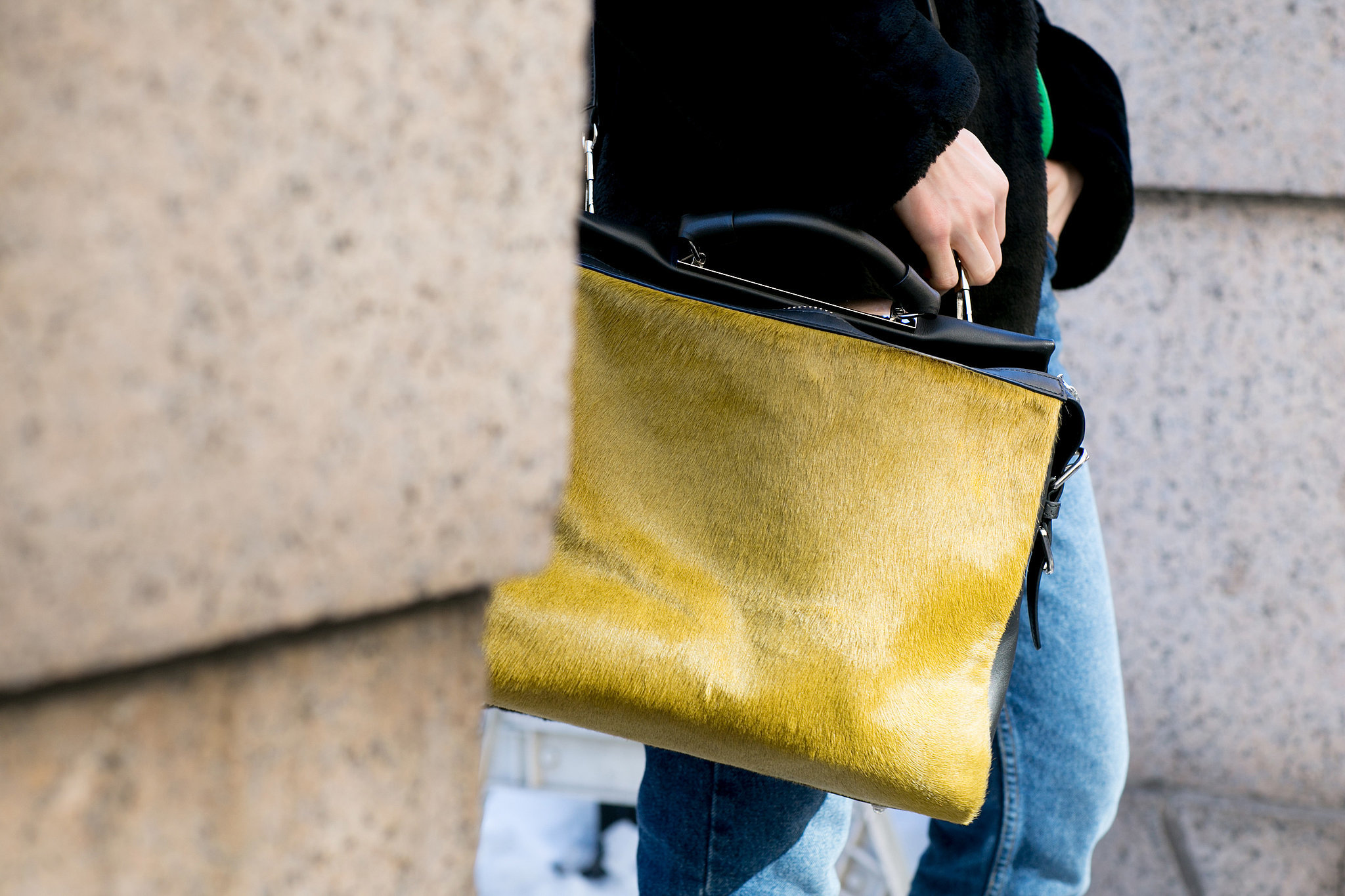 Can't get over the texture or color on this high-wattage Phillip Lim bag. 
