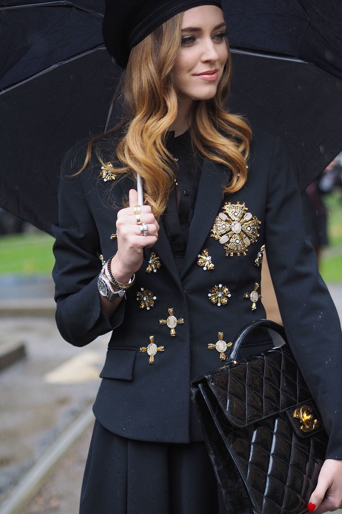 Chiara Ferragni balances both fashion-forward and totally practical accessories.
Source: Tim Regas
Chiara Ferragni balances both fashion-forward and totally practical accessories.
Source: Tim Regas