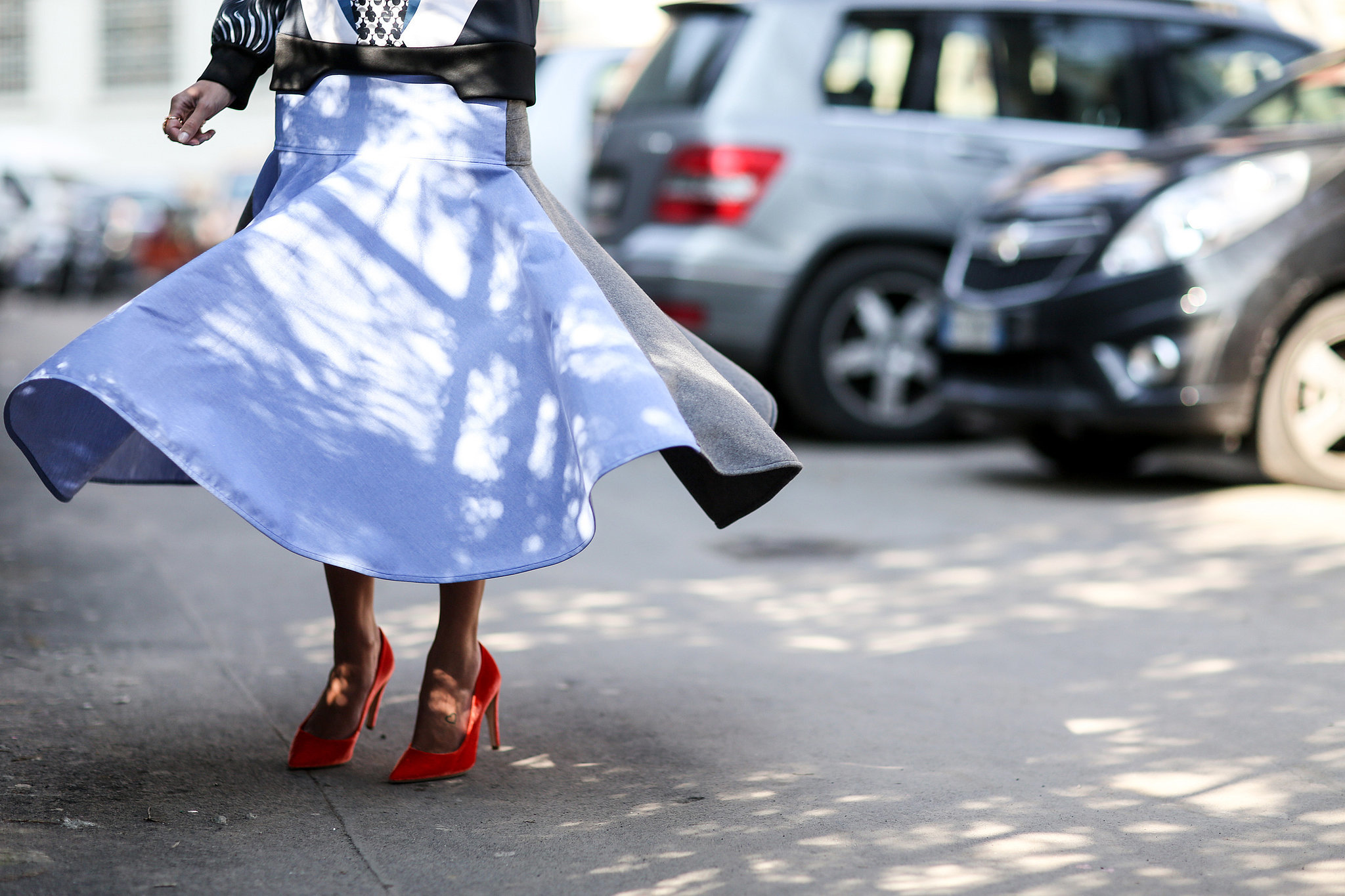 A skirt like this deserves to be twirled, and shoes like this deserve to be shown off. 
