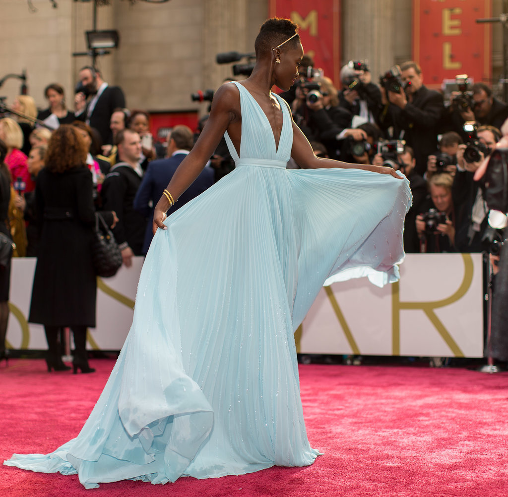 Lupita Nyong'o and her gorgeous blue Prada gown floated down the Oscars carpet.
Lupita Nyong'o and her gorgeous blue Prada gown floated down the Oscars carpet.