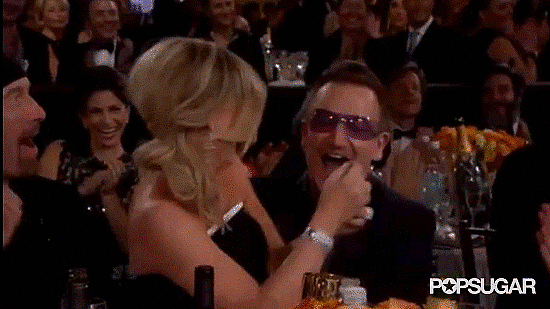 Golden Globes cohost Amy Poehler made out with Bono at the show. NBD.
Golden Globes cohost Amy Poehler made out with Bono at the show. NBD.