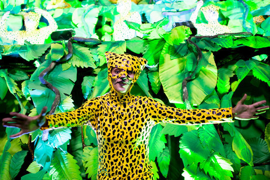 A woman dressed as a wild cat took to Rio's streets. A woman dressed as a wild cat took to Rio's streets.