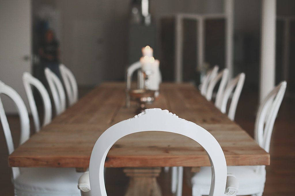 PS: I love the juxtaposition between the rustic table and the refined chairs in the dining area. Where are they from?
NS: The table is from Restoration Hardware. They're one of the few decently priced places that sell 12-foot tables. The chairs are from a store in SoHo called Cyrus Company Casa. You can have them made with or without a back. We chose backless for the same reason we chose the sketch chandelier that hangs above — to focus on the view and keep the dining room feeling light.
Photo by Chellis Michael Photography
PS: I love the juxtaposition between the rustic table and the refined chairs in the dining area. Where are they from?
NS: The table is from Restoration Hardware. They're one of the few decently priced places that sell 12-foot tables. The chairs are from a store in SoHo called Cyrus Company Casa. You can have them made with or without a back. We chose backless for the same reason we chose the sketch chandelier that hangs above — to focus on the view and keep the dining room feeling light.
Photo by Chellis Michael Photography