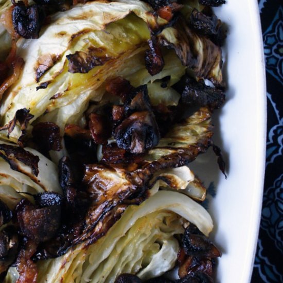 Roast Cabbage With Mushrooms and Bacon Roast Cabbage With Mushrooms and Bacon