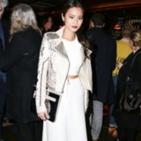 Jamie Chung White Midi Skirt and Crop Top Outfit Jamie Chung White Midi Skirt and Crop Top Outfit