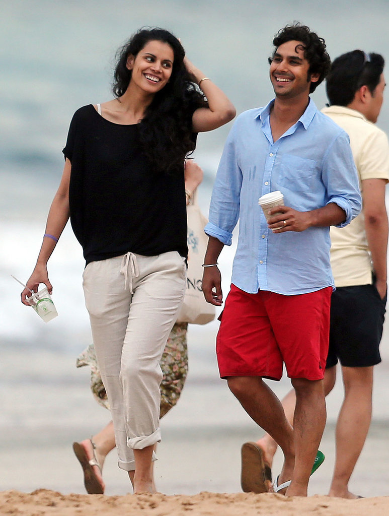 Kunal Nayyar and his wife hit the beach in Maui in Hawaii on Saturday.
Kunal Nayyar and his wife hit the beach in Maui in Hawaii on Saturday.