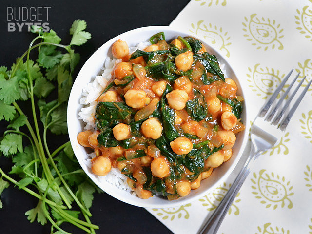 Curried Chickpeas With Spinach Curried Chickpeas With Spinach