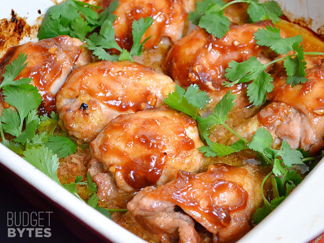 Honey Sriracha Chicken Thighs Honey Sriracha Chicken Thighs