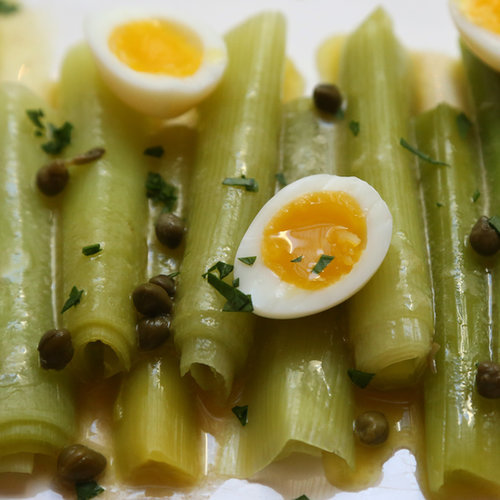 Leeks Vinaigrette With Herbed Quail Eggs Leeks Vinaigrette With Herbed Quail Eggs