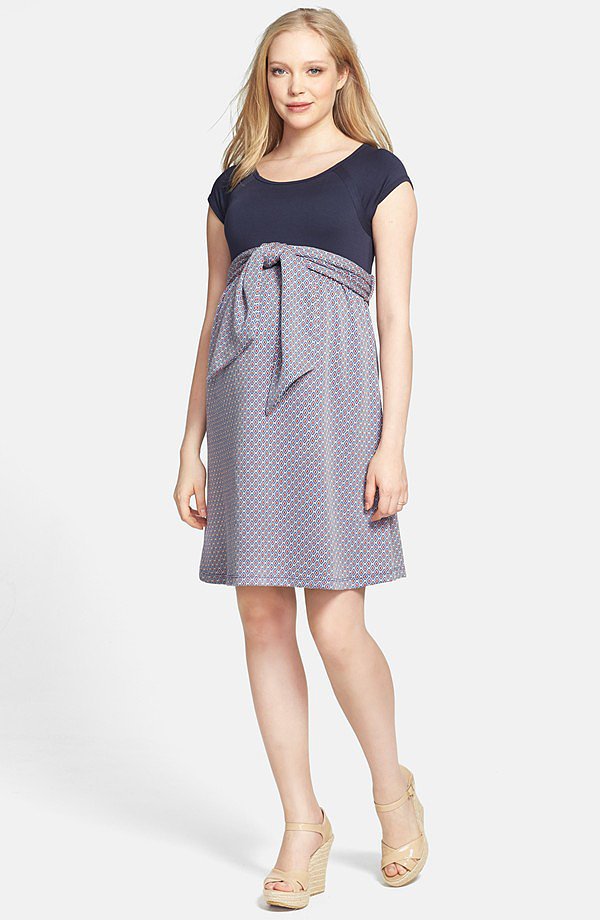 Maternal America Scoop Neck Front Tie Dress Maternal America Scoop Neck Front Tie Dress