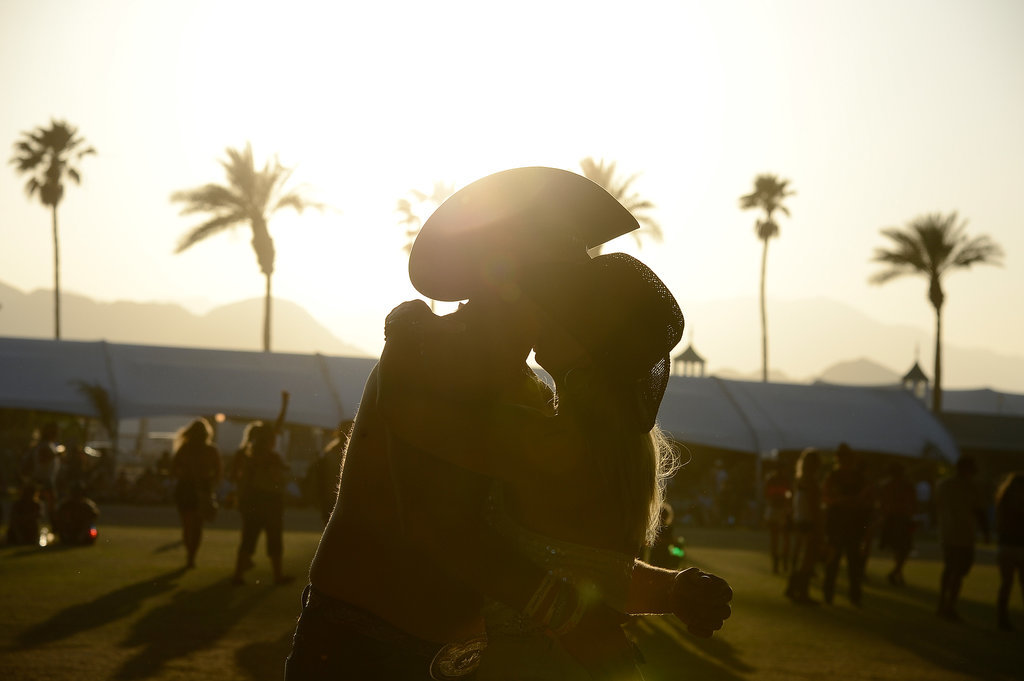 A couple kissed at Stagecoach.
A couple kissed at Stagecoach.