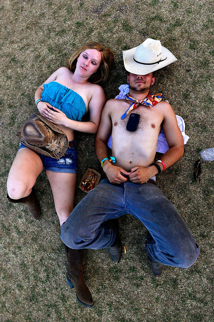 A couple rested together at Stagecoach.
A couple rested together at Stagecoach.