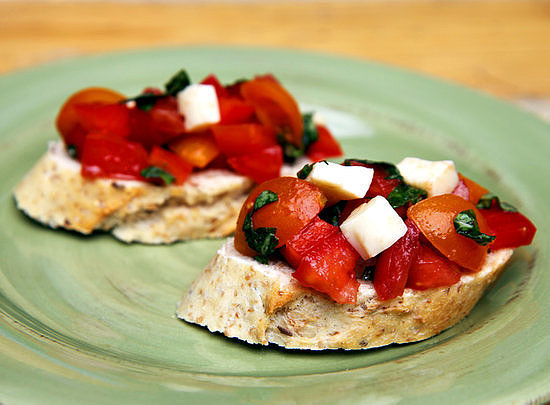 Roma, Red Pepper, and Sun Gold Bruschetta Roma, Red Pepper, and Sun Gold Bruschetta