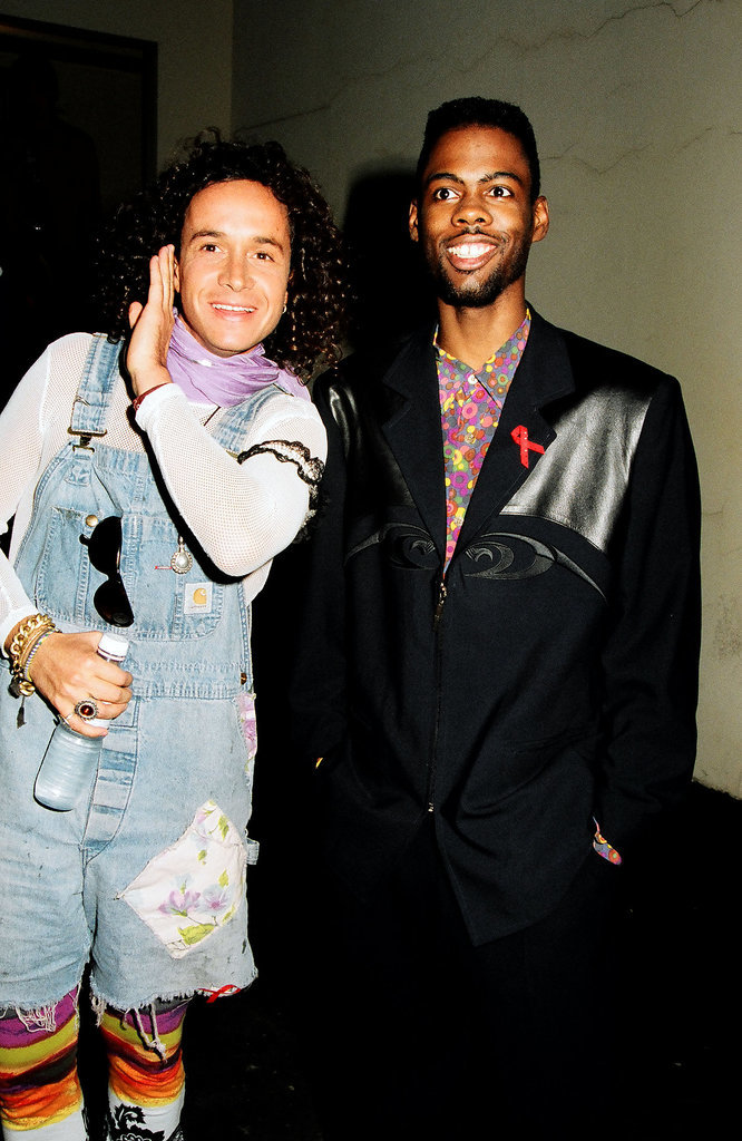 Chris Rock hung out with Pauly Shore, who wore overalls. Chris Rock hung out with Pauly Shore, who wore overalls.