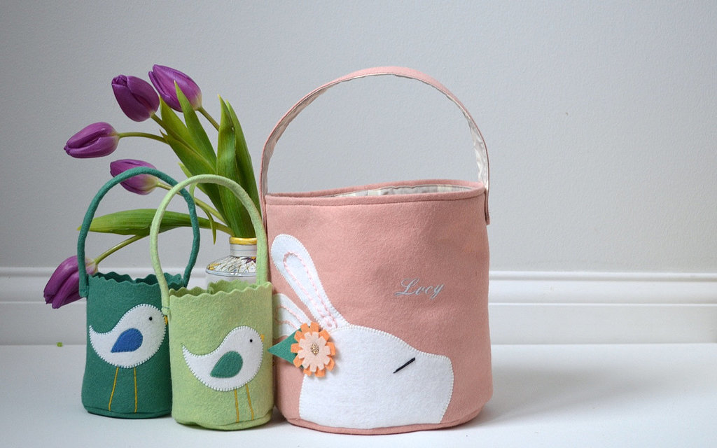 Custom Wool Felt Easter Basket Custom Wool Felt Easter Basket