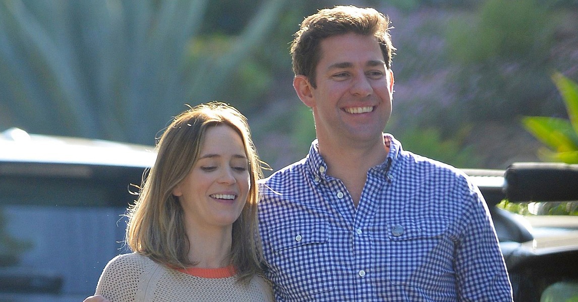 Emily Blunt And John Krasinski Smiling In La Popsugar Celebrity