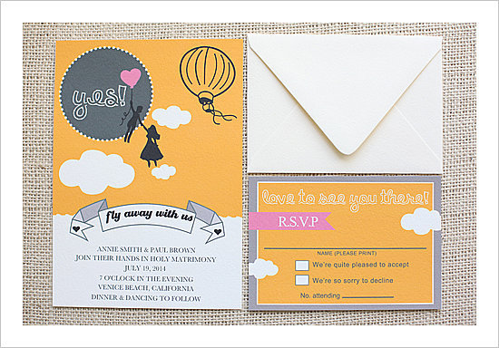 Fly Away With Us Wedding Invitation Fly Away With Us Wedding Invitation