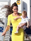 Prince George with Prince William and Catherine leaving New Zealand and arriving in Australia Prince George with Prince William and Catherine leaving New Zealand and arriving in Australia