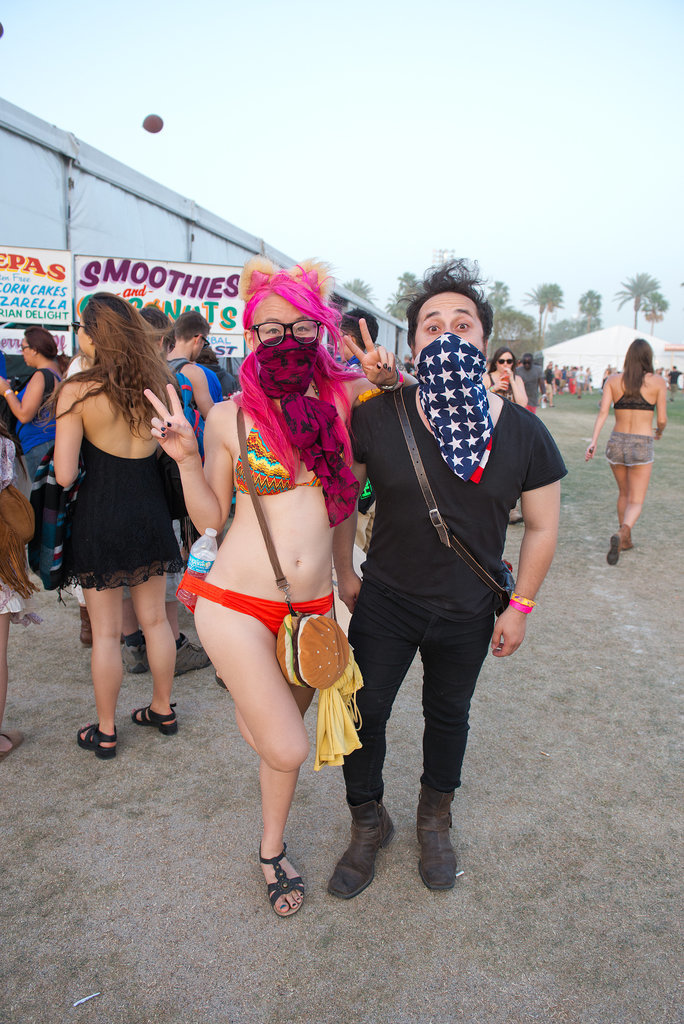 Masked fans attended Coachella.
Masked fans attended Coachella.