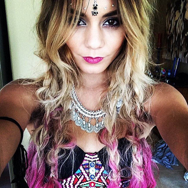 Vanessa Hudgens added pink tips to her newly dyed pink hair for Coachella weekend two.
Source: Instagram user vanessahudgens
Vanessa Hudgens added pink tips to her newly dyed pink hair for Coachella weekend two.
Source: Instagram user vanessahudgens
