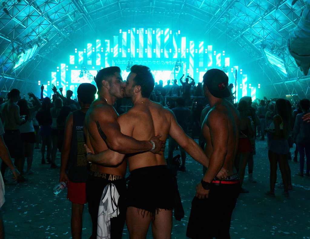 Two guys kissed at Coachella in Indio, CA.
Two guys kissed at Coachella in Indio, CA.