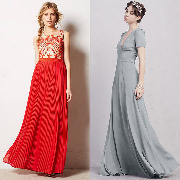 Anthropologie If you've ever gotten lost browsing in an Anthropologie, chances are you'll feel the same sense of happy wonder when checking out their more formal frocks online or in person. There aren't a ton of solid colors, but if prints or something unique are what you're after, consider this store. The red style pictured above ($298) is definitely different but so striking we'd remember it forever.
Reformation For indie-cool brides (or someone who simply wants something they haven't seen before), check out what this small fashion label has to offer (including the silky gray style here, $368). Silhouettes and shapes are familiar yet just a touch different and would look at home with statement stilettos at a ceremony in the city or barefoot at a barn wedding.
Fame and Partners If you're ready to admit you're a touch demanding when it comes to getting what you want, this as-you-like-it site might be the answer to your shopping issues. Ready-made styles are there for browsing but also available for tweaks to color or cut.
Rory Beca If you want your bridesmaids barefoot with tousled hair, you'll need a dress that matches. Long, silk dresses are the brand's speciality, and it's easy to find a nonfussy style that'll definitely be worn after the bouquet's been tossed.
Anthropologie If you've ever gotten lost browsing in an Anthropologie, chances are you'll feel the same sense of happy wonder when checking out their more formal frocks online or in person. There aren't a ton of solid colors, but if prints or something unique are what you're after, consider this store. The red style pictured above ($298) is definitely different but so striking we'd remember it forever.
Reformation For indie-cool brides (or someone who simply wants something they haven't seen before), check out what this small fashion label has to offer (including the silky gray style here, $368). Silhouettes and shapes are familiar yet just a touch different and would look at home with statement stilettos at a ceremony in the city or barefoot at a barn wedding.
Fame and Partners If you're ready to admit you're a touch demanding when it comes to getting what you want, this as-you-like-it site might be the answer to your shopping issues. Ready-made styles are there for browsing but also available for tweaks to color or cut.
Rory Beca If you want your bridesmaids barefoot with tousled hair, you'll need a dress that matches. Long, silk dresses are the brand's speciality, and it's easy to find a nonfussy style that'll definitely be worn after the bouquet's been tossed.