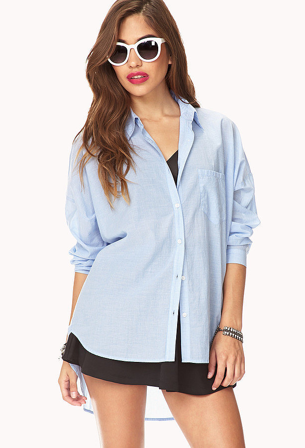 Forever 21 Oversize Blue Button-Down Forever 21 Oversize Blue Button-Down