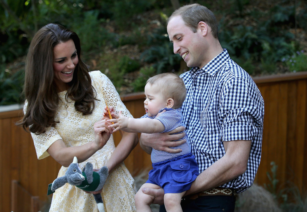 Prince William held on to Prince George while Kate Middleton played with him at the zoo in Sydney, Australia, in April 2014.
Prince William held on to Prince George while Kate Middleton played with him at the zoo in Sydney, Australia, in April 2014.