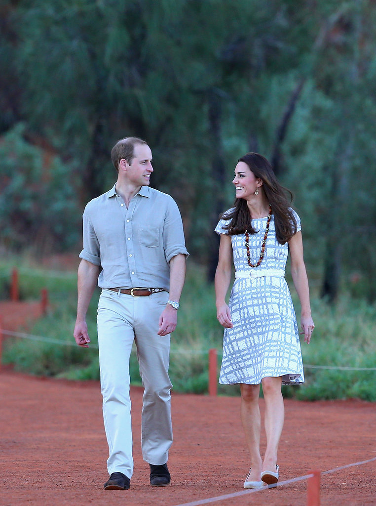 Prince William and Kate talked while walking around the base of Uluru in Ayers Rock on their 2014 trip to Australia.
Prince William and Kate talked while walking around the base of Uluru in Ayers Rock on their 2014 trip to Australia.