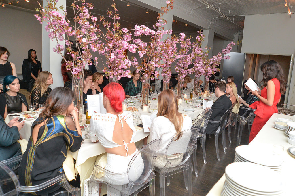 Selena and Kendall were seated at opposite sides of the big dinner table.
