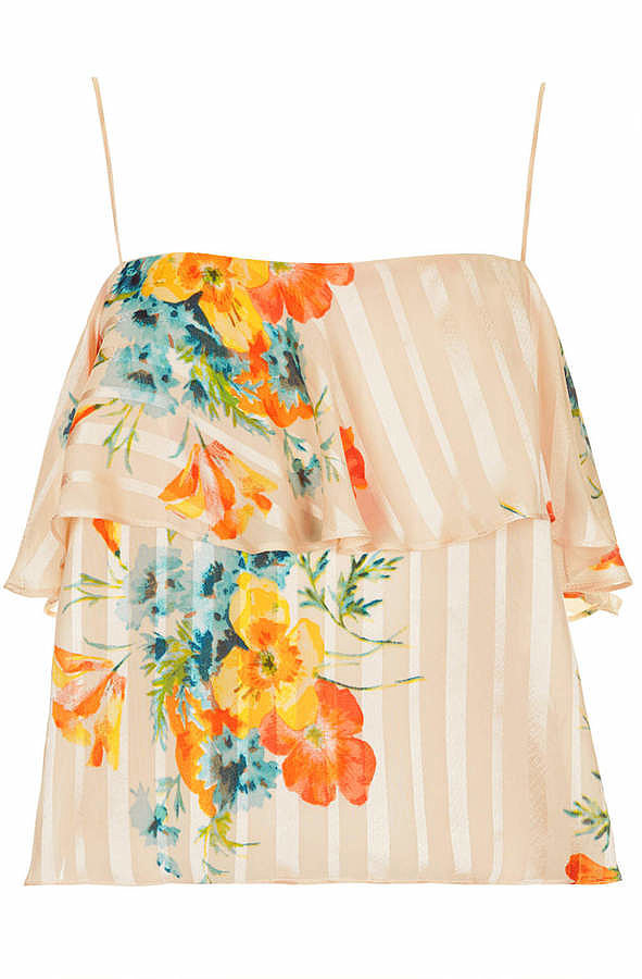 Topshop Floral Ruffle Top Topshop Floral Ruffle Top