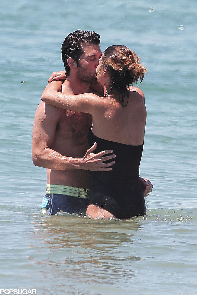 Jessica Szohr made out with a mystery man in the ocean during an LA beach day in May 2014.
Jessica Szohr made out with a mystery man in the ocean during an LA beach day in May 2014.