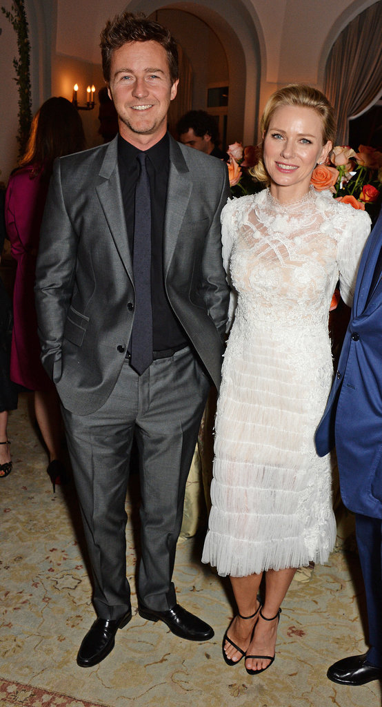 Edward Norton and Naomi Watts met up at a dinner on Friday.
Edward Norton and Naomi Watts met up at a dinner on Friday.