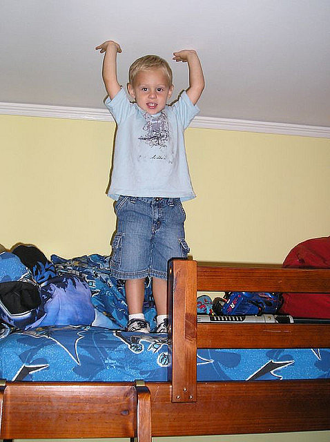 Bunk beds are great in theory and bad in reality. Bunk beds are great in theory and bad in reality.