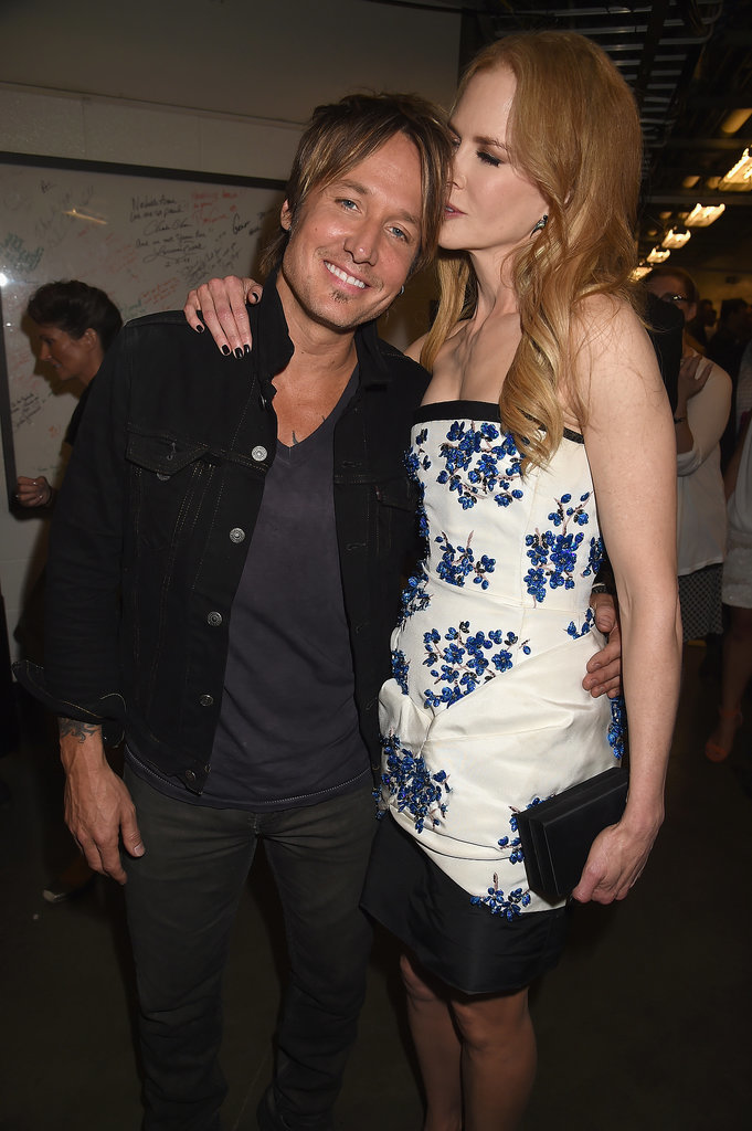 Nicole Kidman stayed close to her husband, Keith Urban, backstage at the CMT Awards in Nashville on Wednesday.
Nicole Kidman stayed close to her husband, Keith Urban, backstage at the CMT Awards in Nashville on Wednesday.