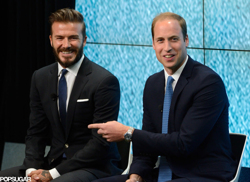 David Beckham and Prince William spoke at United For Wildlife's London launch of the #WhoseSideAreYouOn campaign on Monday.
David Beckham and Prince William spoke at United For Wildlife's London launch of the #WhoseSideAreYouOn campaign on Monday.