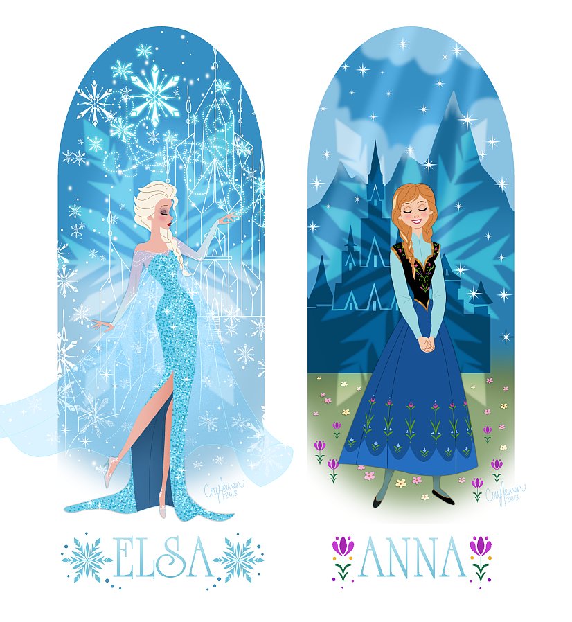 Anna and Elsa With Their Castles Anna and Elsa With Their Castles
