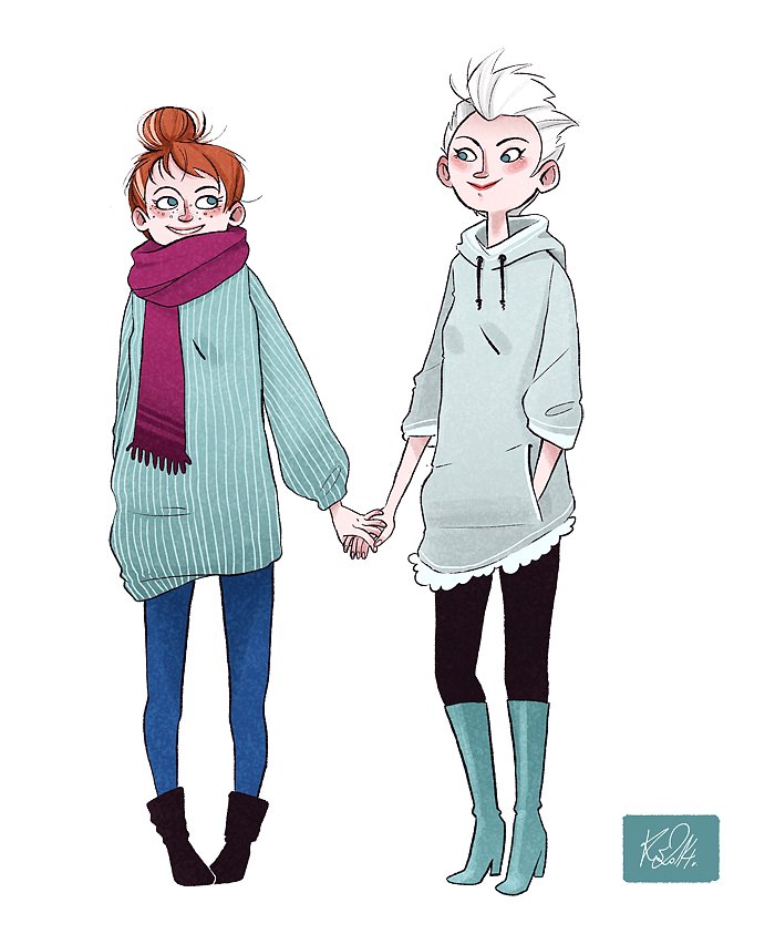 Hipster Anna and Elsa Hipster Anna and Elsa
