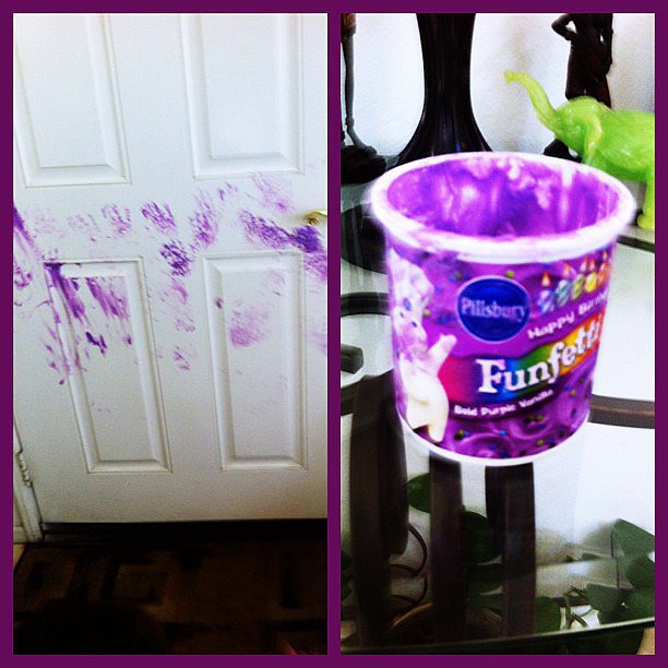 Containers of Purple Frosting (and Doors) Containers of Purple Frosting (and Doors)